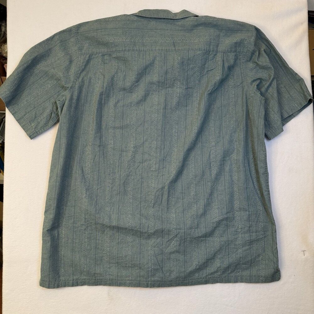 L.L.Bean Men's XL Tall Traditional Fit Green Geometric Cotton Short Sleeve VTG - Picture 2 of 7
